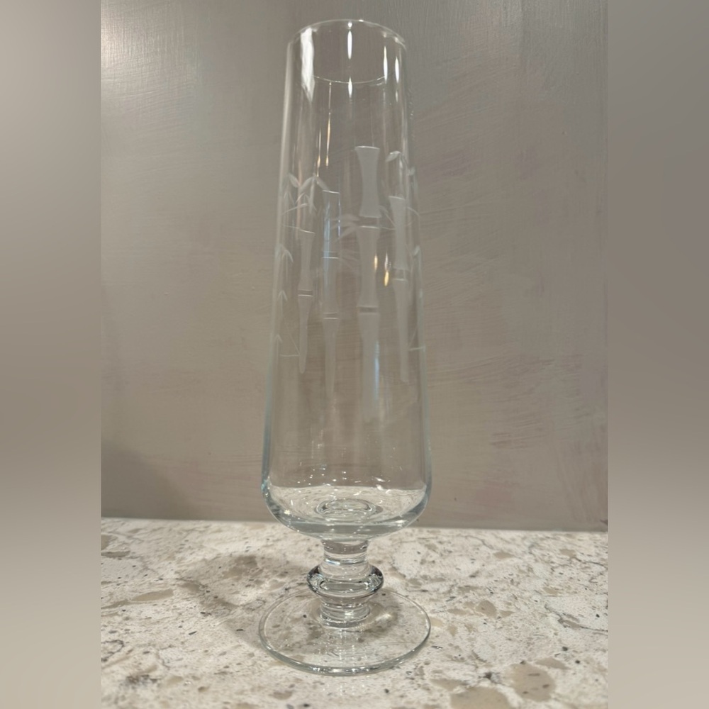 Rare~Vintage 1950’s~Horiguchi~Bamboo Etched~Cristal D'Arques~Champagne Glass~G13 - Picture 7 of 7